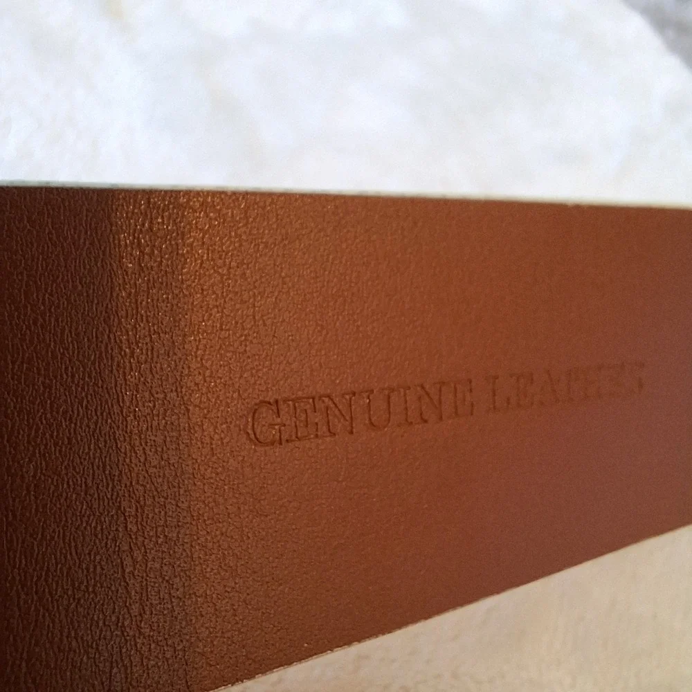 Johnston And Murphy Tan Ribbed Leather Belt Style 75–7731 Size 36 New With Tag